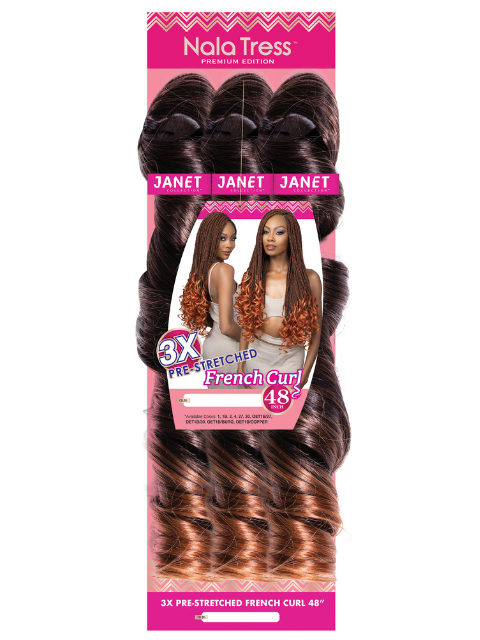 [MULTI PACK DEAL] Janet Collection 3X PRE-STRETCHED FRENCH CURL Crochet Braid 48"- 5PCS