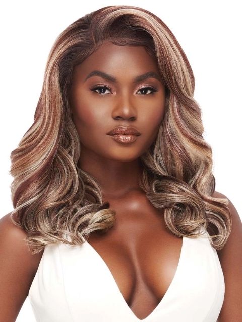 Outre  Perfect Hairline Fully Hand-Tied 13"X4" Faux Scalp HD Lace Front Wig - ELLA