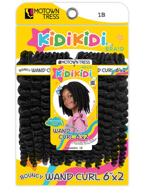Motown Tress Kidikidi BOUNCY WAND CURL 6"x2 Pre-Looped Crochet Braid (C.2WAND6)