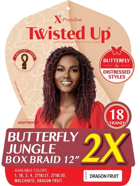 [MULTI PACK DEAL]  Outre X-Pression Twisted Up 2X BUTTERFLY JUNGLE BOX BRAID 12" 10packs