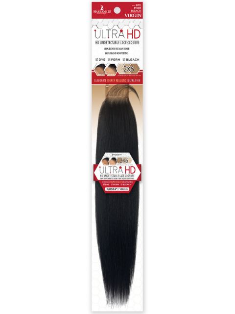 Harlem 125 100% Human Hair 2x6 HD Undetectable Lace Closure -STRAIGHT (UDS)