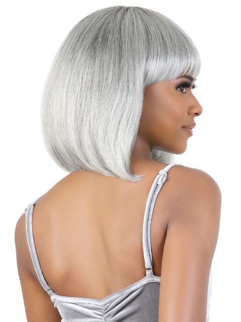 Motown Tress Human Hair Silver Gray Hair Collection Wig - SH.SHEIN