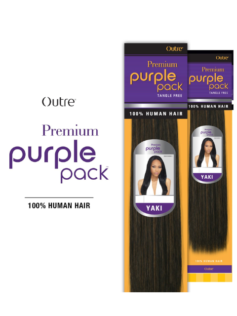 Outre Premium Purple Pack Human Hair Yaki Weave (middle length)