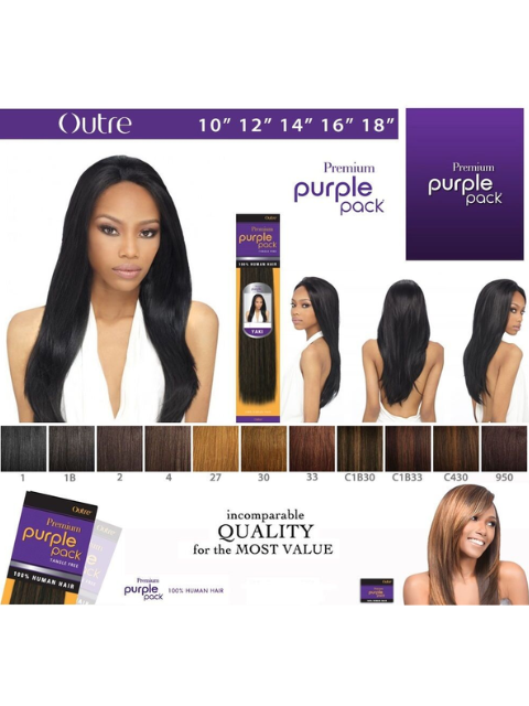 Outre Premium Purple Pack Human Hair Yaki Weave (long length)
