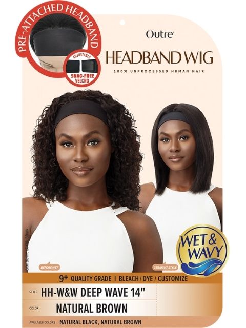Outre Headband Human Hair Wig - HH W&W DEEP WAVE 14"