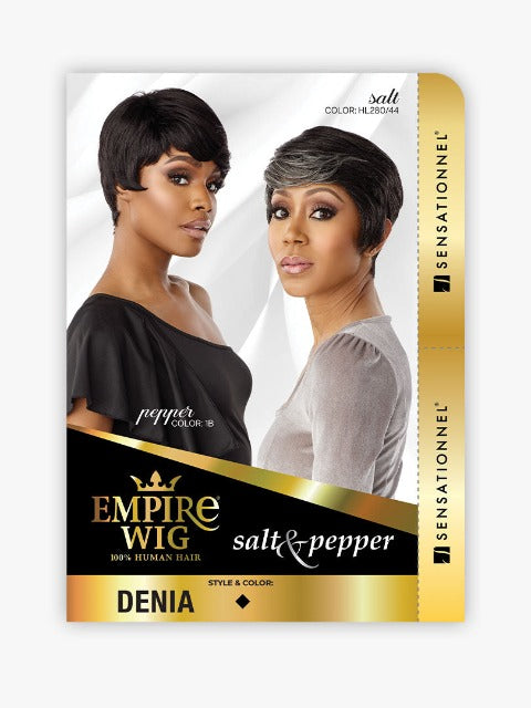 Sensationnel Empire Celebrity Human Hair Salt & Pepper Wig - DENIA