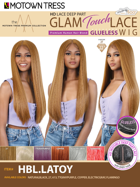 Motown Tress Glam Touch Glueless HD Lace Deep Part Lace Wig - HBL.LATOY