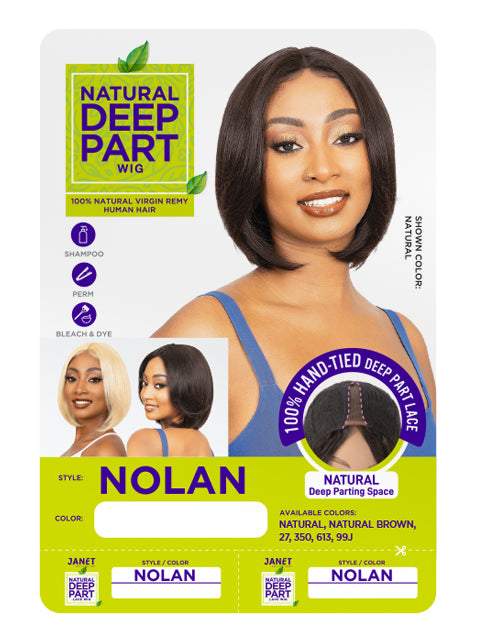 Janet Collection 100% Human Hair Natural Deep Part NOLAN Wig