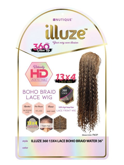 Nutique Illuze 360 Virtually Undetectable 13x4 HD Lace Wig -BOHO BRAID WATER 36"