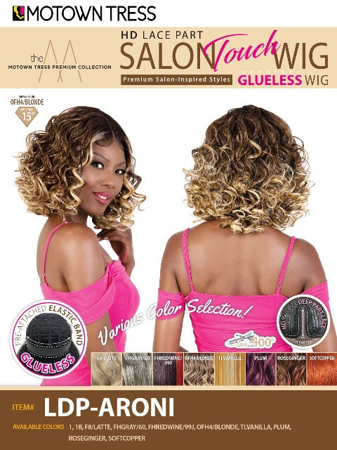 Motown Tress Salon Touch Glueless HD Lace Deep Part Lace Wig - LDP-ARONI