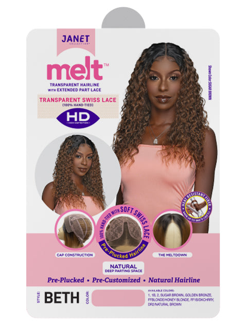 Janet Collection HD Melt Premium Synthetic Fiber Extended Part Lace BETH Wig  *SALE