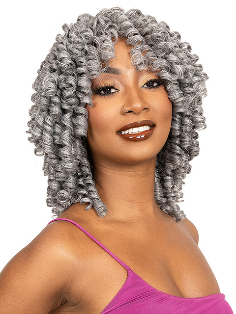 Janet Collection Remy Illusion Human Hair Blend Short Weave 3pcs - BOUNCY