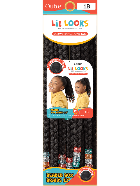 Outre Lil Looks Premium Synthetic Drawstring Ponytail - BEADED BOX BRAIDS 12