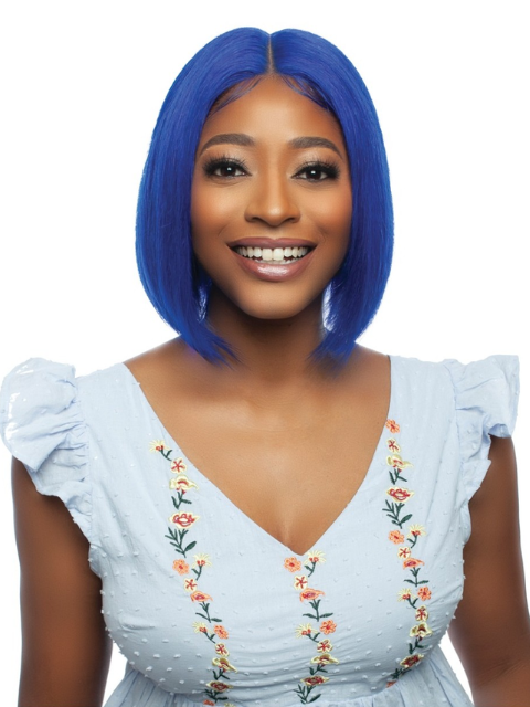 Mane Concept Trill 13A Human Hair HD 6" Deep Pre-Colored Lace Front Wig - ROYAL BLUE STRAIGHT BOB TROC2331