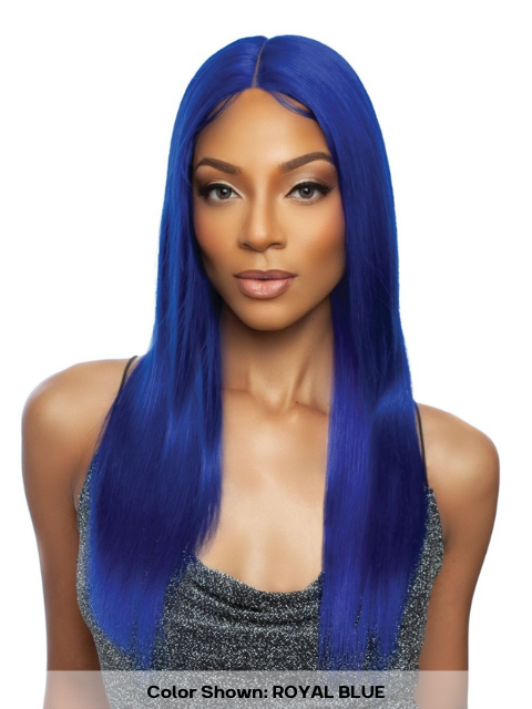 Mane Concept Trill 13A Human Hair HD Pre-Colored Lace Front Wig - TROC213 13A ROYAL BLUE STRAIGHT 24"