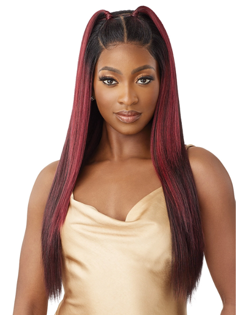 Outre 100% Human Hair Blend 5"x5" Glueless Lace Closure Wig - HHB-YAKI STRAIGHT 26"