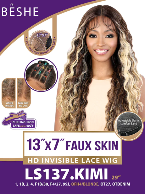 Beshe Premium Synthetic 13x7 HD Invisible Faux Skin Lace Wig - LS137.KIMI