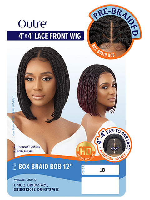 Outre Pre-Braided 4x4 Glueless Lace Front Wig - BOX BRAID BOB 12