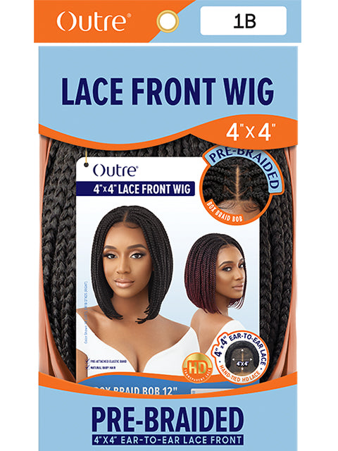 Outre Pre-Braided 4x4 Glueless Lace Front Wig - BOX BRAID BOB 12