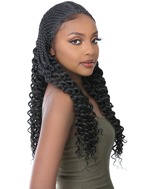 It's A Wig HD Transparent Lace Front Wig - CORNROW BRAID WATER WAVE