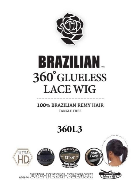 Harlem 125 100%  Brazilian Remy 360° Glueless Lace Wig 28" - 360L3