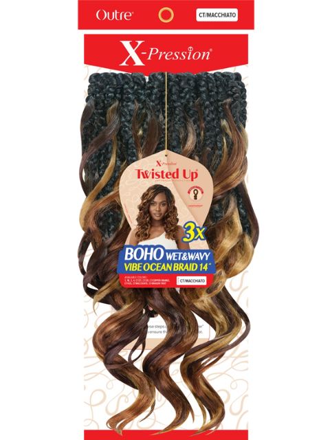 [MULTI PACK DEAL] Outre X-Pression Twisted Up Crochet Braid BOHO WET & WAVY VIBE OCEAN BRAID 14" 3X-10pcs