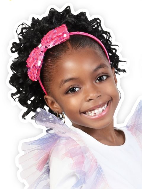 Motown Tress Kidikidi Drawstring Ponytail PRINCESS CURL 8" Deep Curl