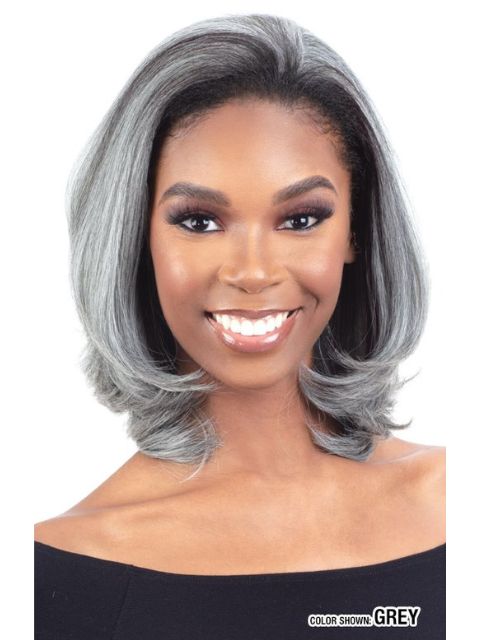 Model Model Miss Divine Human Hair Blend DrawString Full Cap Half Wig- MORGAN