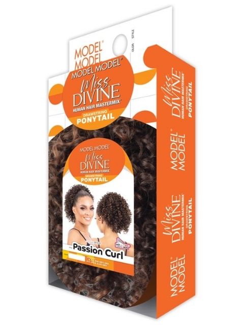 Model Model Miss Divine Human Hair Blend MasterMix Drawstring Ponytail- PASSION CURL