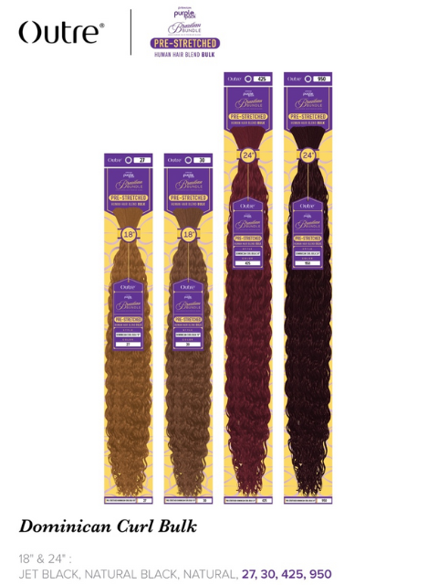 Outre Premium Purple Pack Brazilian PRE-STRETCHED DOMINICAN CURL Bulk