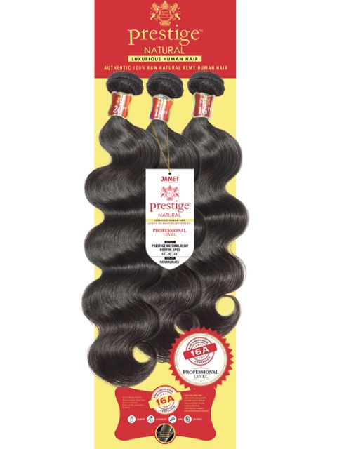 Janet Collection Raw Natural Remy Human Hair Weave 16A Prestige BODY WVG 3Pcs  *SALE