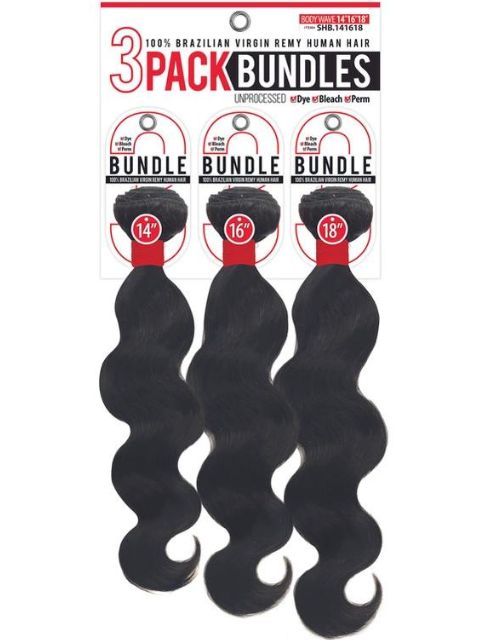 Seduction 100% Human Hair 3 Pack Bundle BODY WAVE" (SHB)