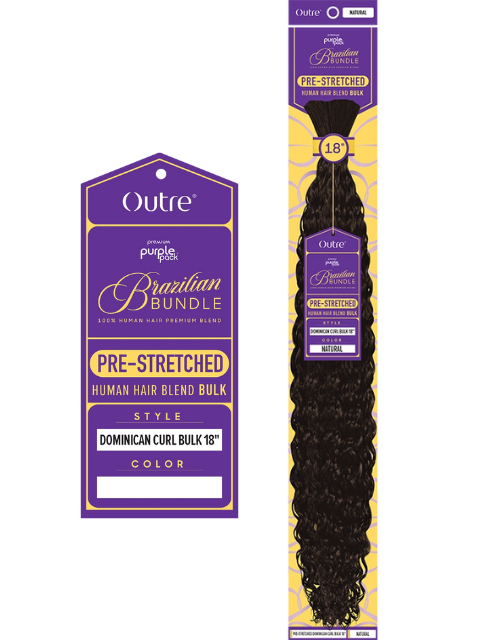 Outre Premium Purple Pack Brazilian PRE-STRETCHED DOMINICAN CURL Bulk