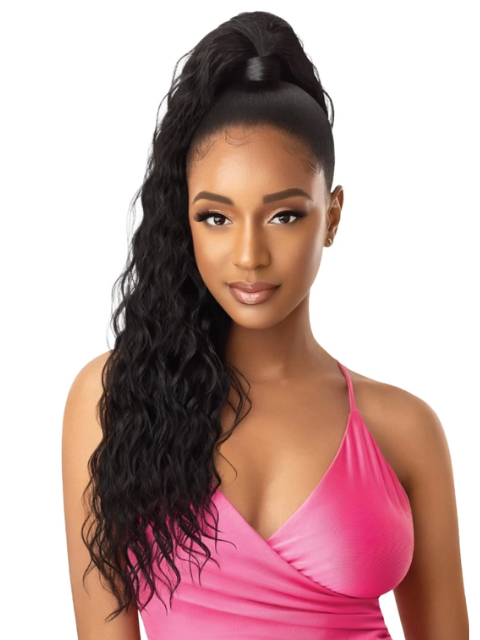 Outre Pretty Quick Wrap Pony Ponytail - NATURAL WAVE 28