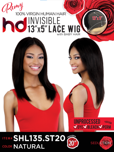 Seduction 100% Virgin Remy Human Hair 13x5 Invisible HD Lace Wig - SH135.ST20