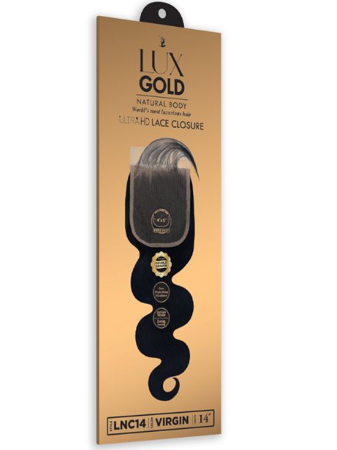 Harlem 125 Lux Gold Remi Human Hair Ultra HD Lace 4x5 Closure NATURAL BODY (LNC)