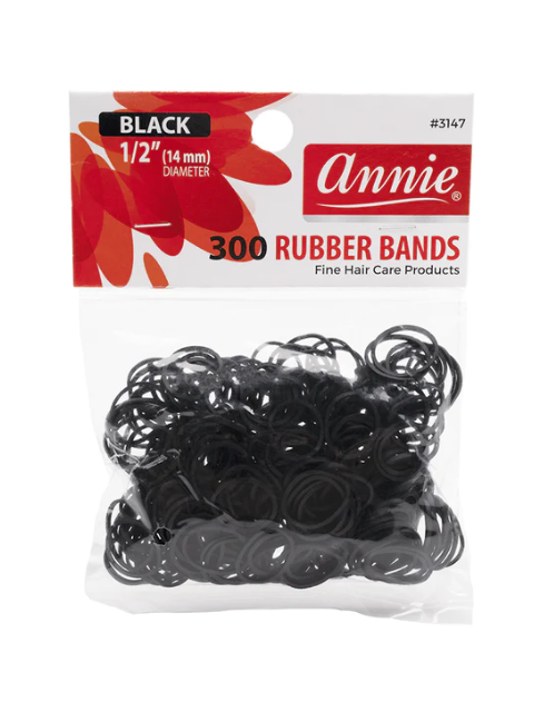Annie Rubber Bands 300ct Black #3147