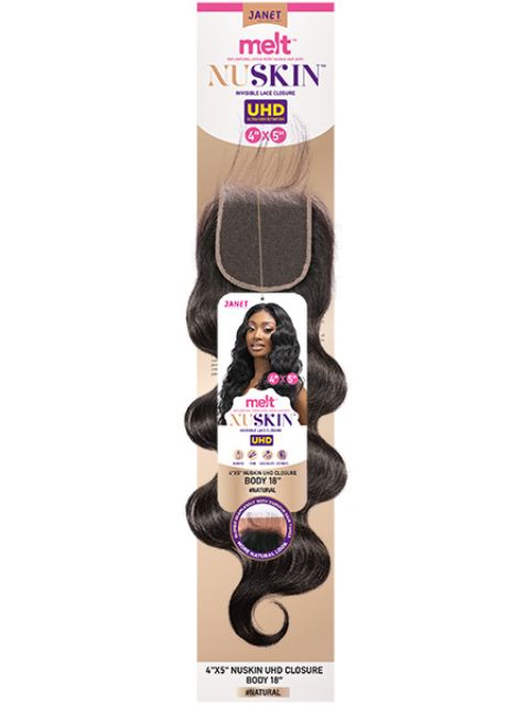 Janet Collection 4X5 NUSKIN Invisible Ultra Thin HD Lace Closure - BODY