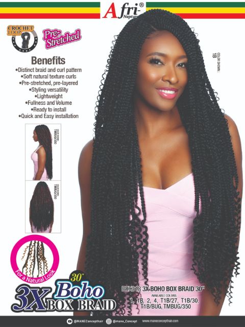 Mane Concept Afri Naptural 3X BOHO BOX BRAID 30" BOX318