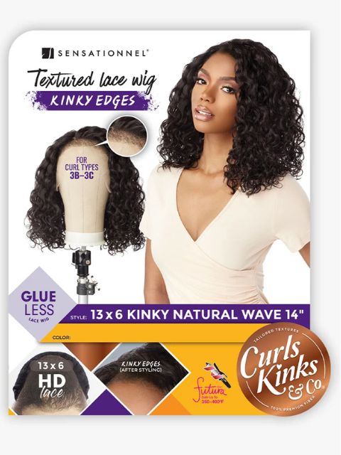 Sensationnel Kinky Edges 13x6 Textured Lace Wig KINKY NATURAL WAVE 14"