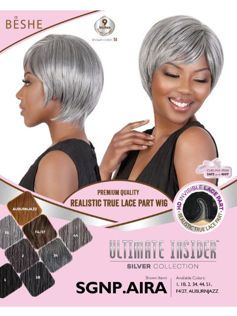 Beshe Ultimate Inside Synthetic Silver Collection Realistic True Lace Part  Wig - SGNP.AIRA