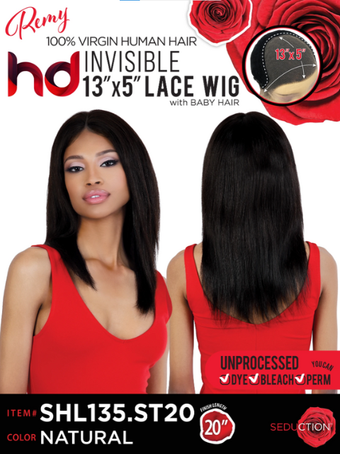Seduction 100% Virgin Remy Human Hair 13x5 Invisible HD Lace Wig - SH135.ST20