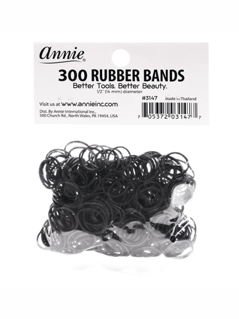 Annie Rubber Bands 300ct Black #3147