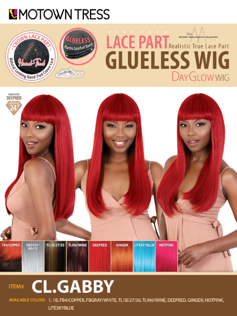 Motown Tress Premium Collection Glueless Day Glow Lace Part Wig CL.GABBY