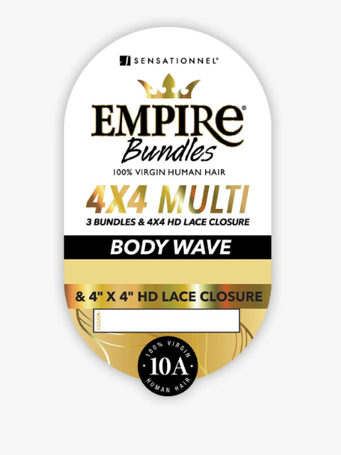 Sensationnel Empire Bundles Multi-Pack 3pcs Bundle + 4x4 HD Lace Closure - BODY WAVE