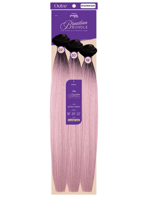Outre Premium Purple Pack Brazilian Bundle NATURAL STRAIGHT Weave 3pcs