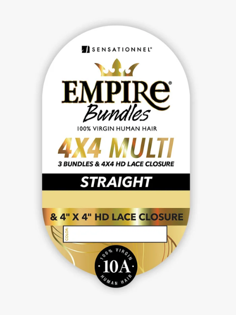Sensationnel Empire Bundles Multi-Pack 3pcs Bundle + 4x4 HD Lace Closure - STRAIGHT