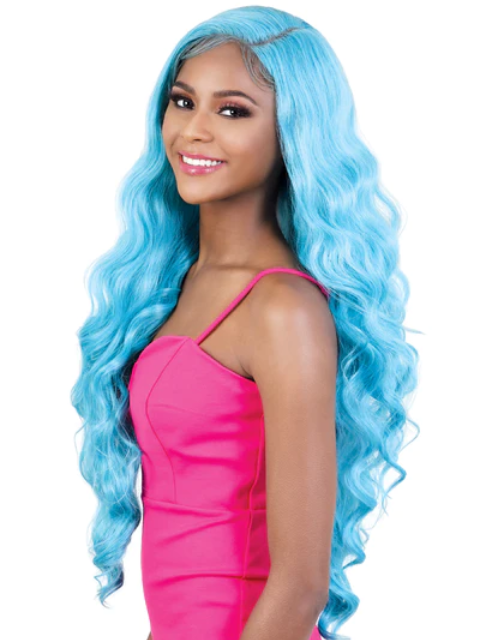 Motown Tress Premium Synthetic HD Invisible 13x5 Curve Part Lace Front Wig - KLP.PIA