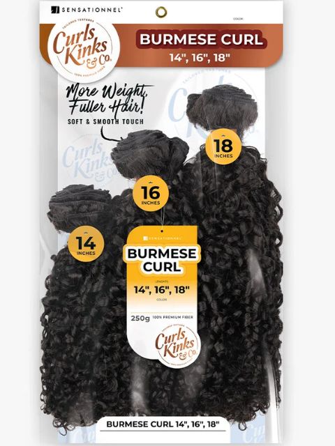 Sensationnel Premium Synthetic CURLS KINKS & CO_MULTI BURMESE CURL 14"16"18" Weaves