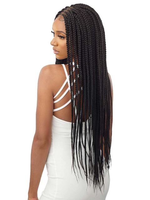 Outre Pre-Braided 4x4 Glueless Lace Front Wig - MIDDLE PART FEED-IN BOX BRAIDS 36"